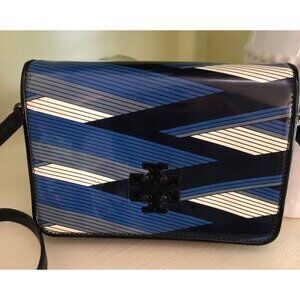 TORY BURCH Handbag Britten Printed Patent Combo Crossbody